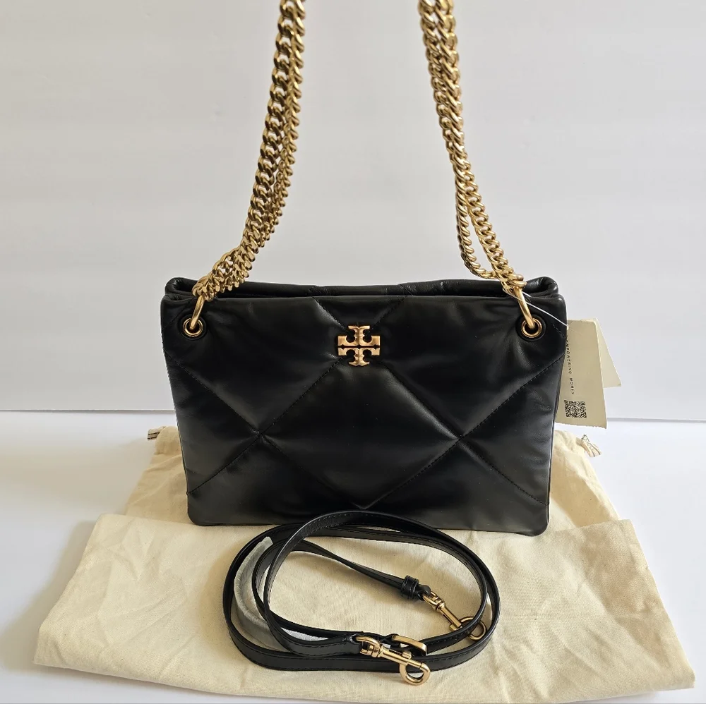 Tory Burch Small Kira Diamond Leather Crossbody Bag Black - Picture 10 of 10